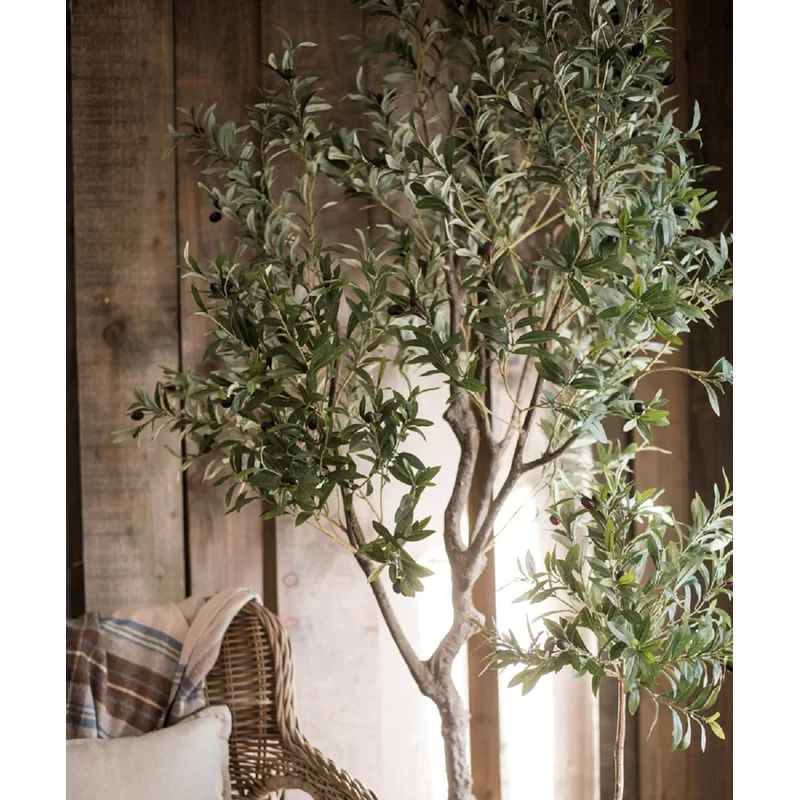 94.5'' Faux Olive Tree Tree in Pot Liner | Wayfair North America