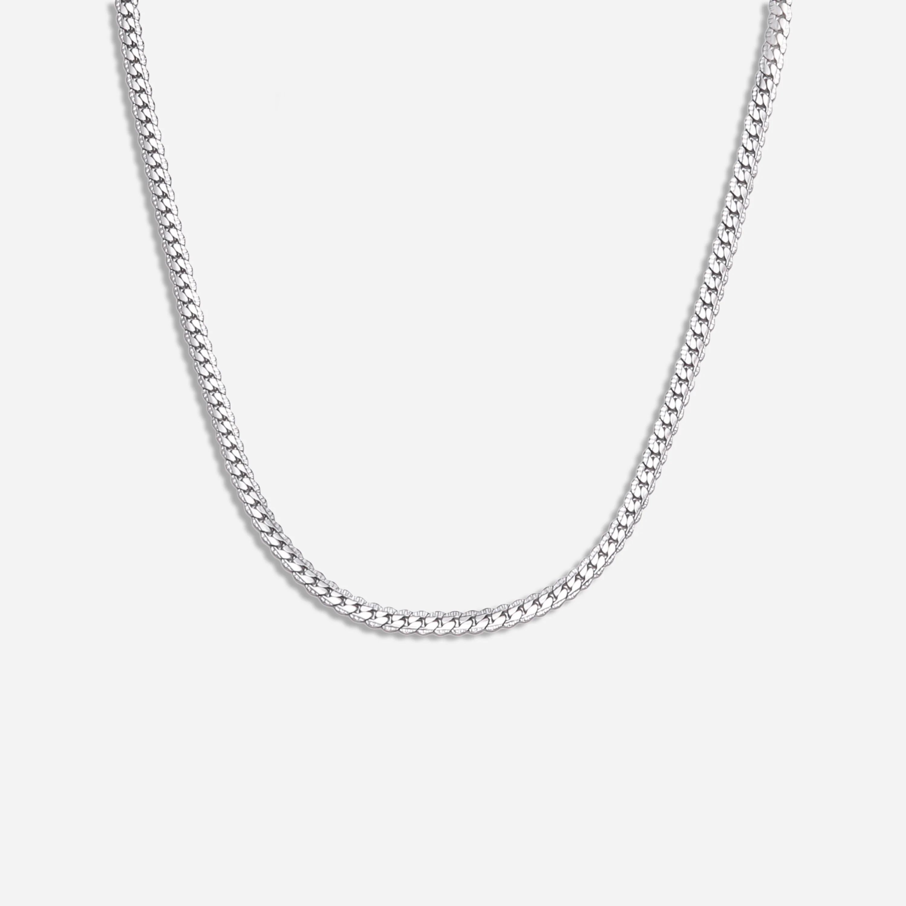 Amanda Silver Curb Chain Necklace | Victoria Emerson