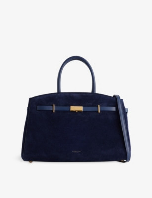 The Midi Hudson Suede Top-Handle Bag | Selfridges