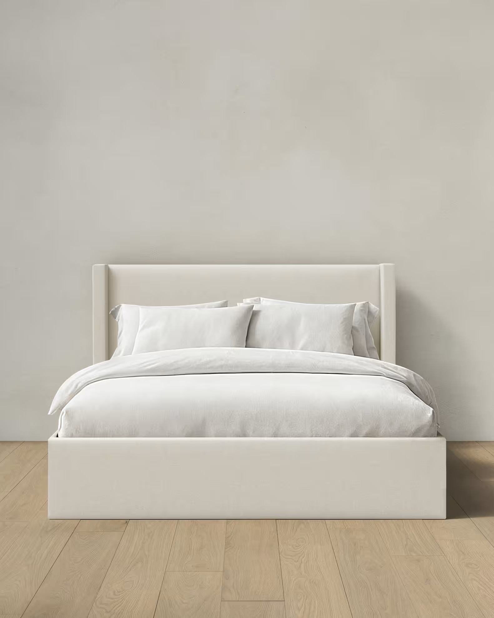 Performance Linen Blend Wingback Bed 40" in Ivory | Quince