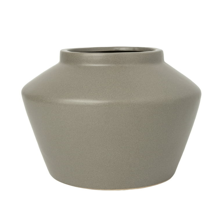 Better Homes & Gardens Angular Gray Ceramic Decorative Vase, 6" | Walmart (US)