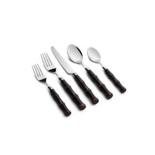 Bamboo Dark 18/0 20-Piece Plastic Handle Flatware Set (Service for 4) | The Home Depot