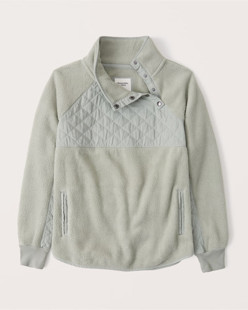Asymmetrical Snap-Up Fleece | Abercrombie & Fitch (US)