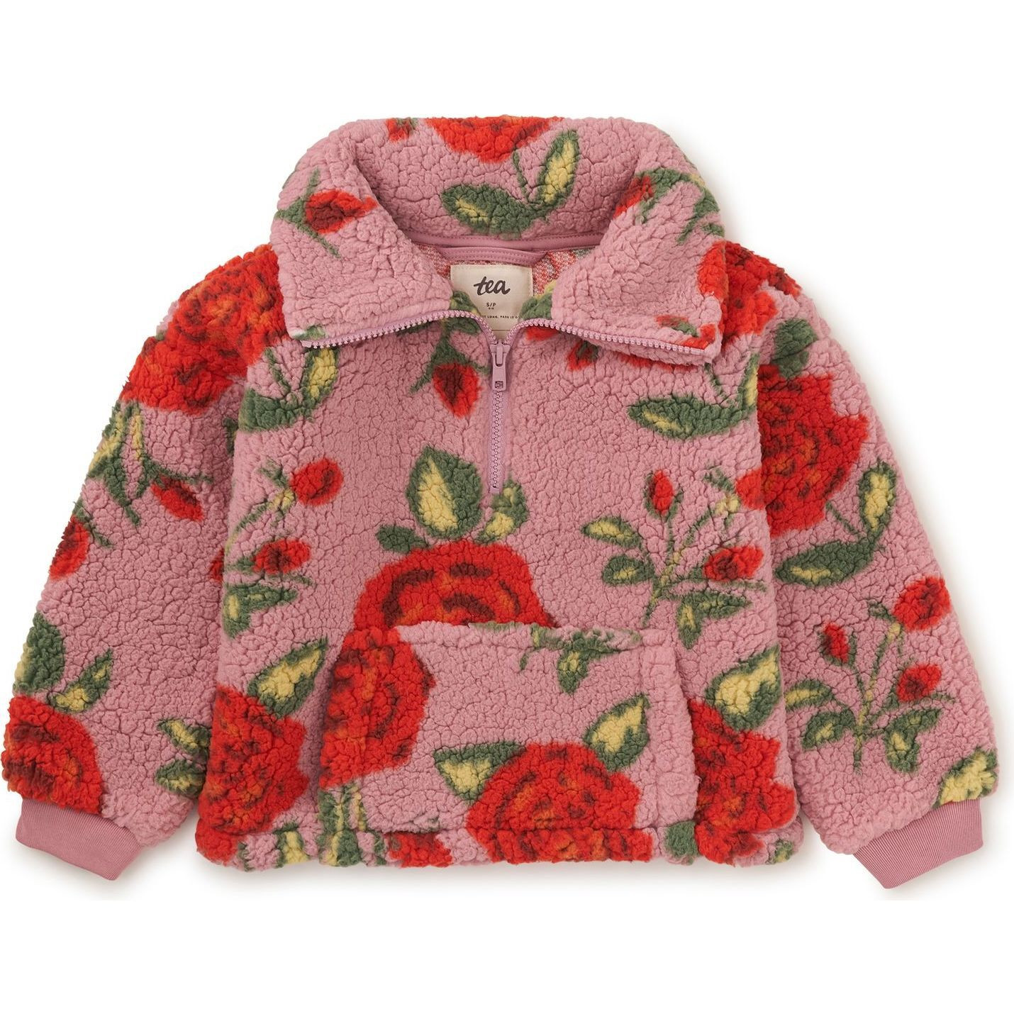 Teddy Fleece Pullover, Turkish Rose - Tea Collection Sweaters | Maisonette | Maisonette