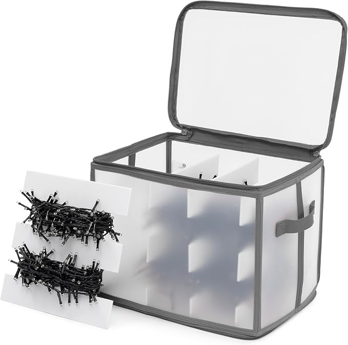 Christmas Village Icicle Lights Storage Decorations Holder Large Plastic Bag Box Cube Xmas Perfec... | Amazon (UK)