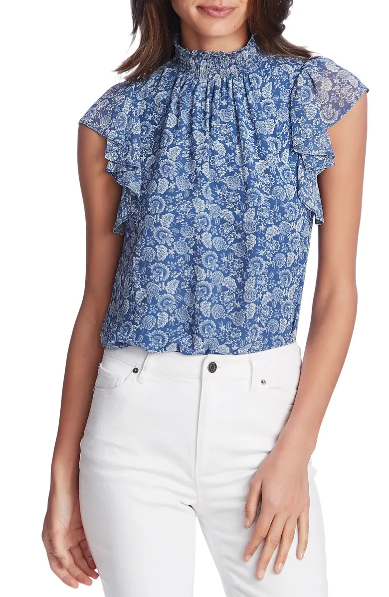 Calico Fans Smocked Neck Flutter Sleeve Top1.STATERegularPriceSale: $44.90FREE SHIPPINGOriginal P... | Nordstrom