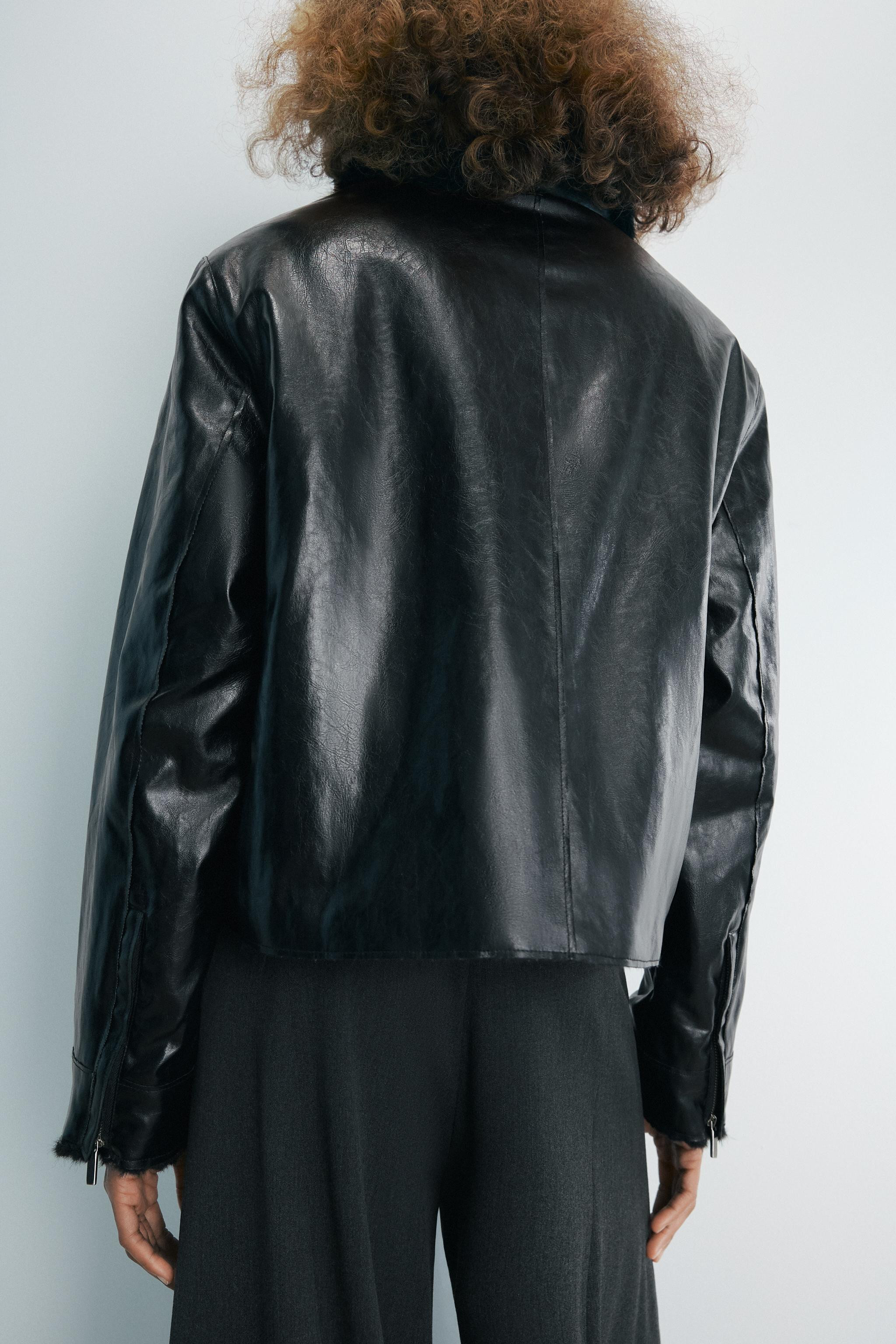 ZW COLLECTION LEATHER EFFECT JACKET | Zara UK