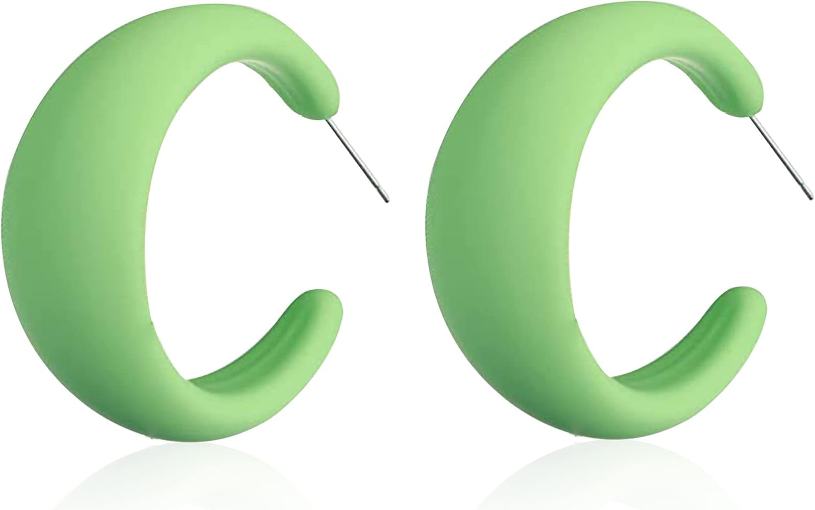 Acrylic Resin Earrings 70s 80s Colorful Hoop Earrings C Shape Trendy Earrings Chunky Earrings Cute Candy Earrings Jewelry for Women | Amazon (US)