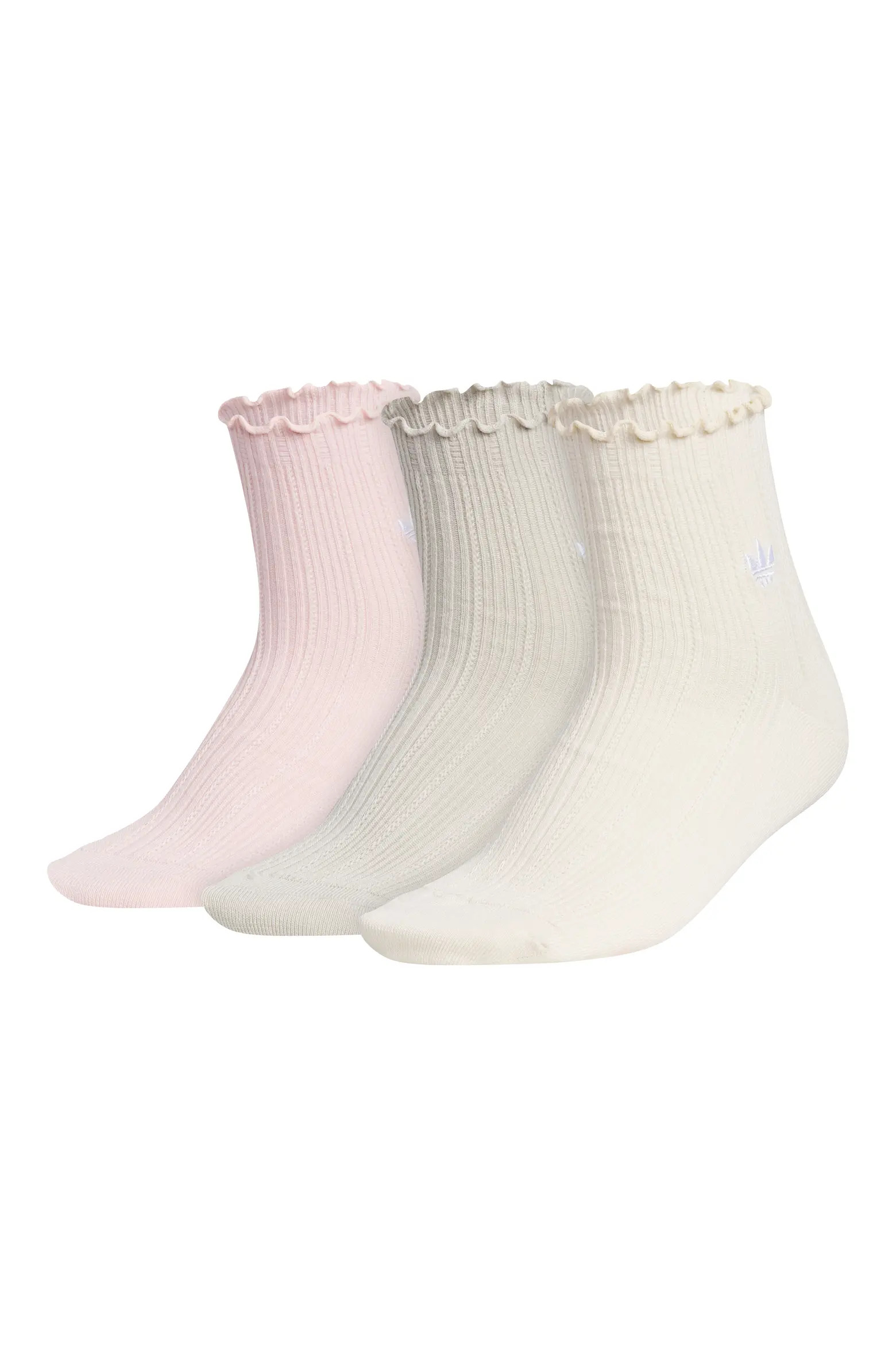 adidas Assorted 3-Pack Ruffle Rib Ankle Socks | Nordstrom | Nordstrom