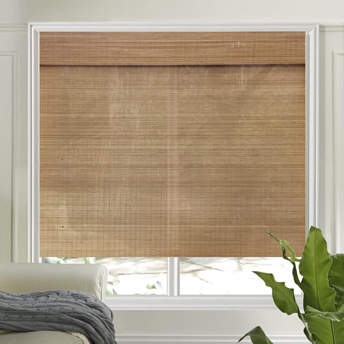 LETAU Wood Window Cordless Shades Blinds,Bamboo Light Filtering Custom Roman Shades,Pattern 8 | Amazon (US)