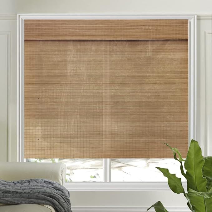 LETAU Wood Window Cordless Shades Blinds,Bamboo Light Filtering Custom Roman Shades,Pattern 8 | Amazon (US)
