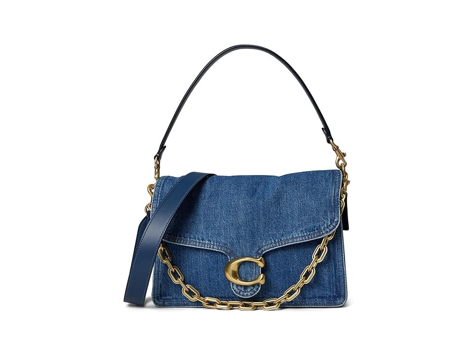 COACH Chain Tabby Shoulder Bag 30 Shoulder Women's Handbags Deep Blue, Cotton/Denim/Leather | Zappos