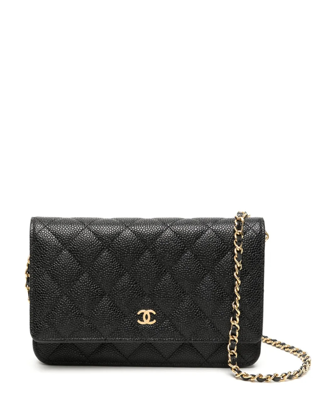 CC diamond-quilted wallet-on-chain | Farfetch Global