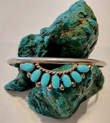 VTG Zuni Turquoise & Sterling Silver Cuff Bracelet-Signed Idella Bellson- 6.25"L  | eBay | eBay US