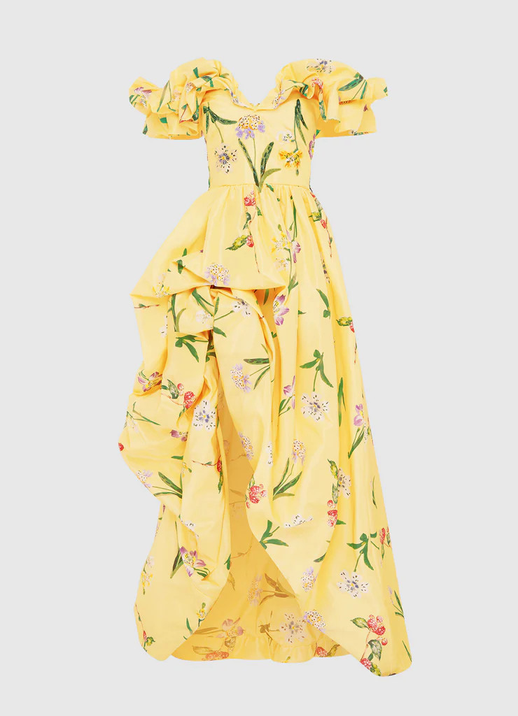 Maxime Voluminous Gown - Wild Flower in Sorbet | LEO LIN