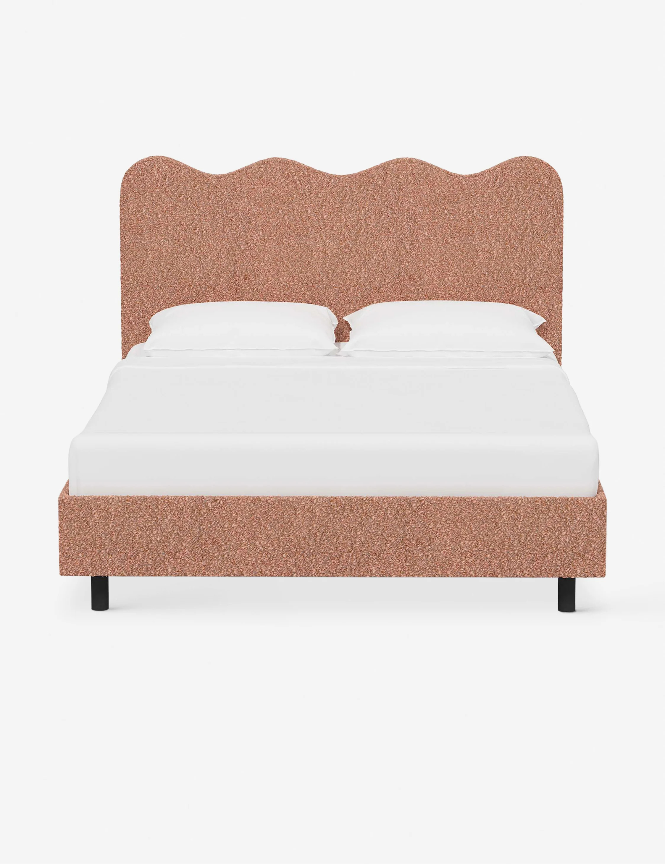 Clementine Platform Upholstered King Bed, Blush Luxe Boucle | Lulu and Georgia 