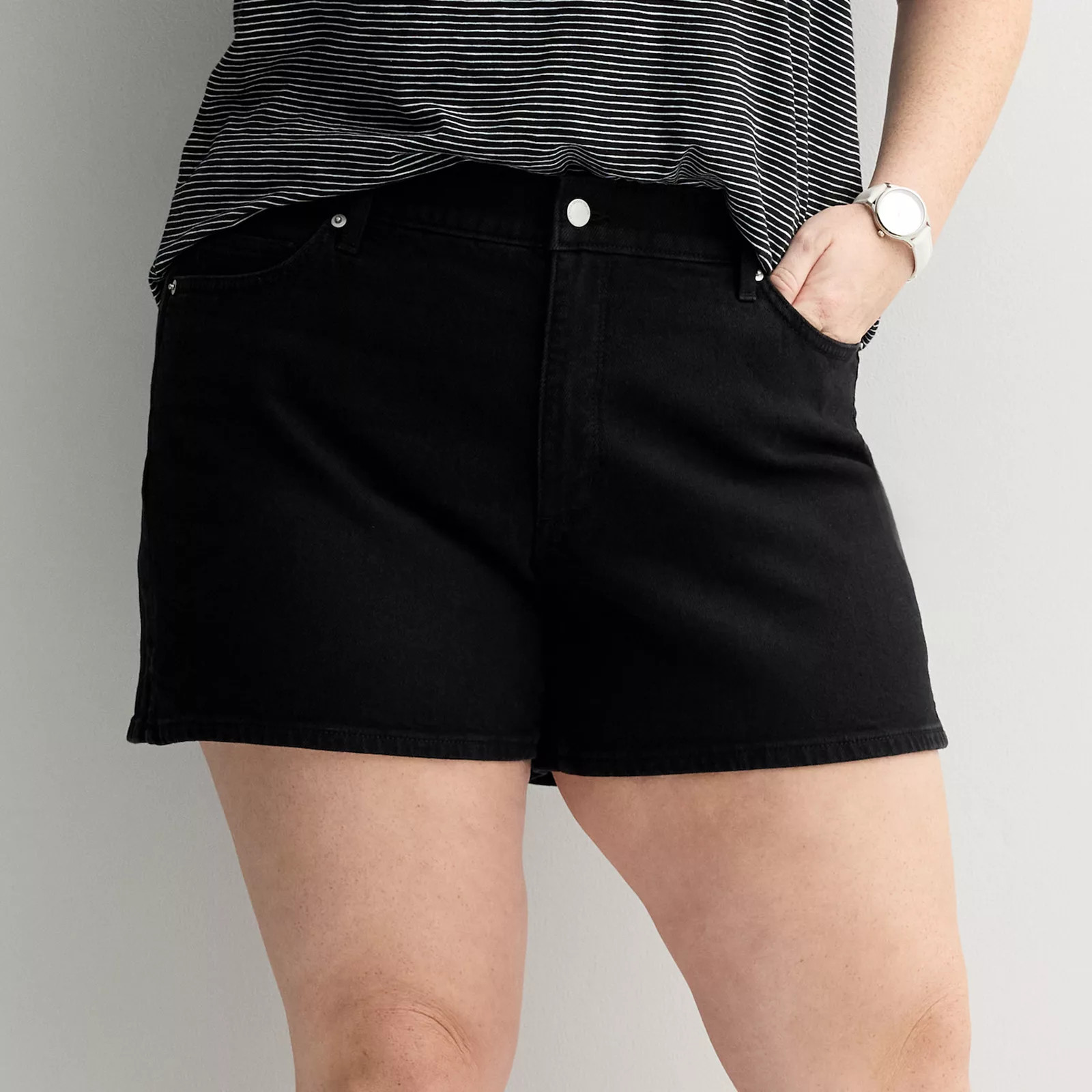 Plus Size Sonoma Goods For Life\u00ae Mid Rise Denim Shorts | Kohl's