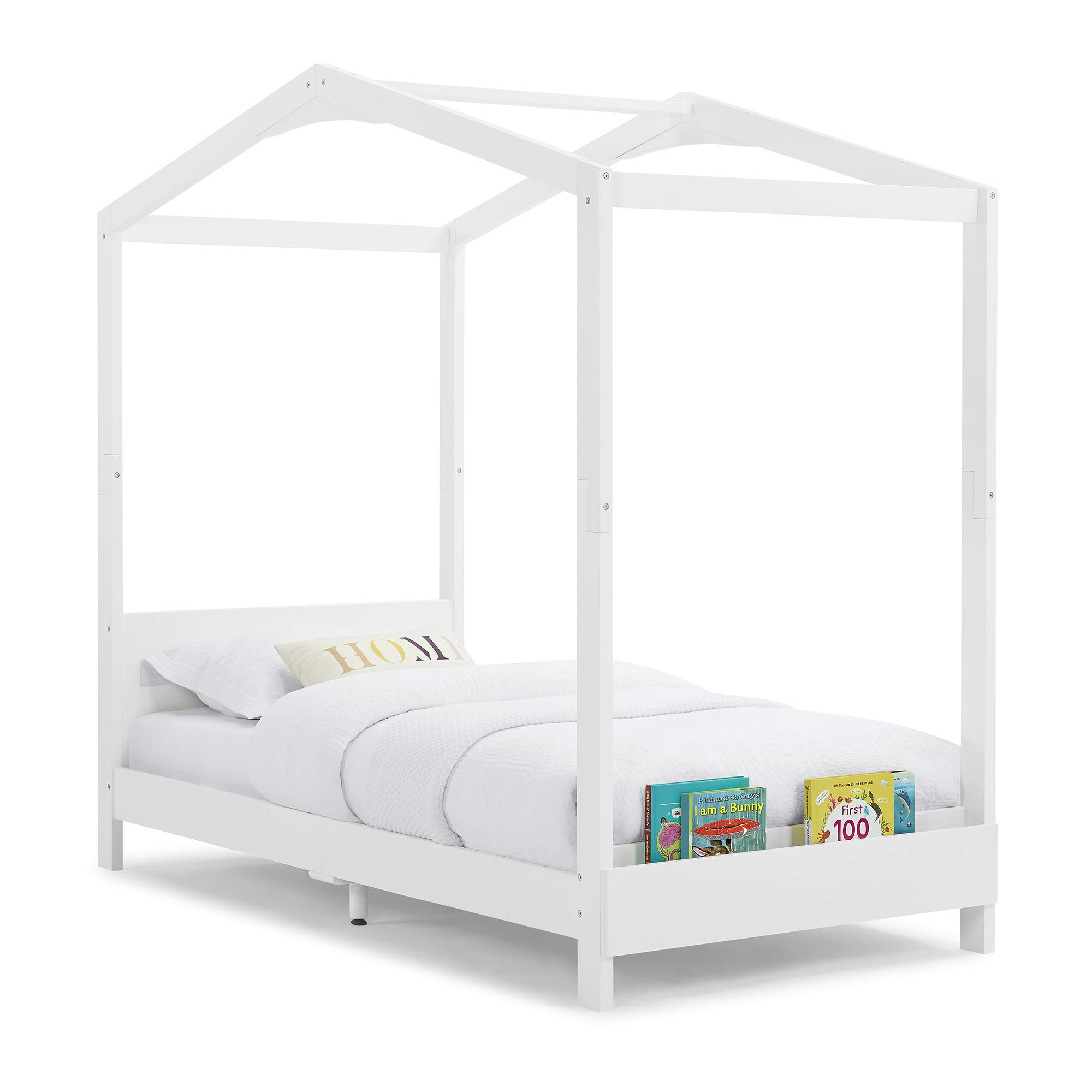 Delta Children Poppy House Wood Twin Bed, Platform Bed - No Box Spring Needed, Bianca White | Amazon (US)