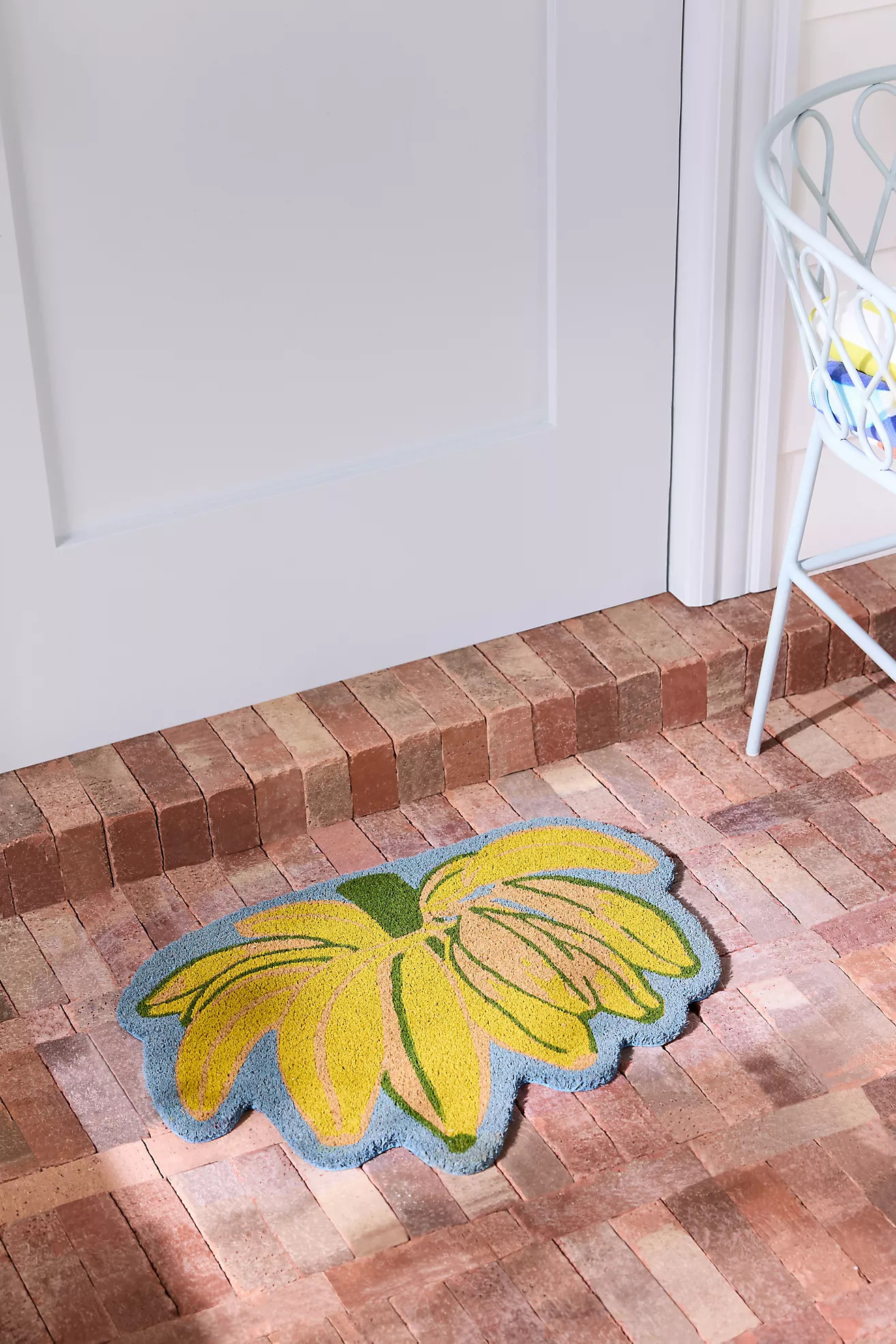 Farm Rio x Anthropologie Printed Coir Bananas Shaped Doormat | Anthropologie (US)