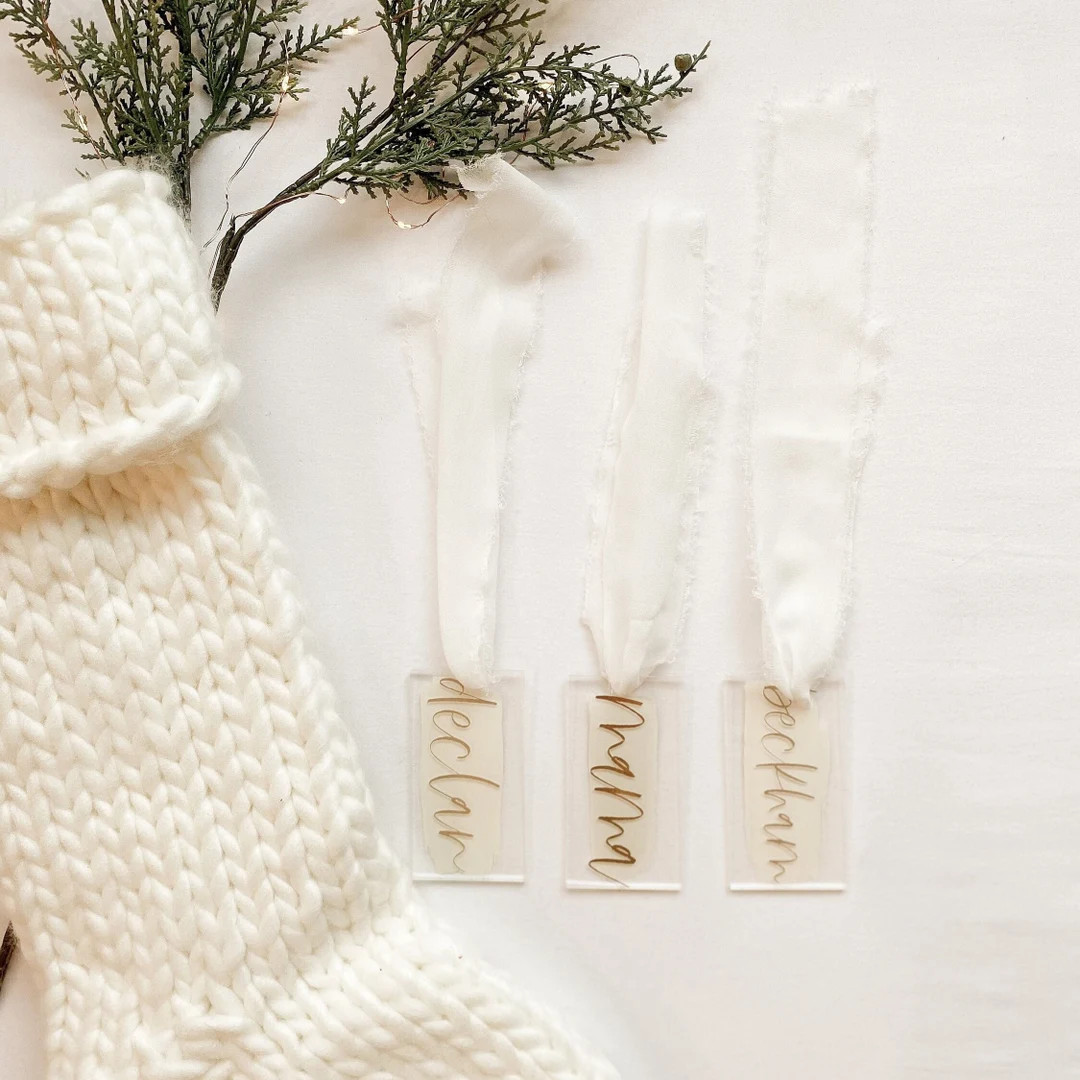 Hand Lettered Stocking Tags - Etsy | Etsy (US)