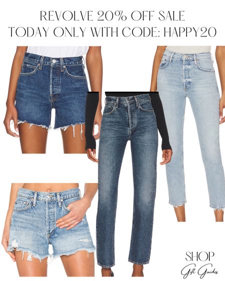 Revolve 20% off sale today only! Use code Happy20 at checkout! 

Best seller AGOLDE jeans, jean shorts, denim shorts, straight leg denim, pinch waist denim 

#LTKsalealert #LTKstyletip #LTKFind