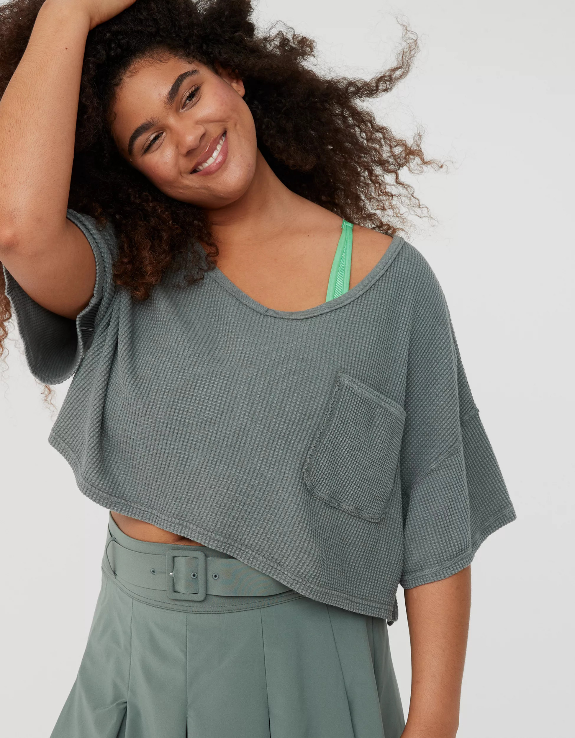 OFFLINE By Aerie Wow! Waffle Voop T-Shirt | American Eagle Outfitters (US & CA)