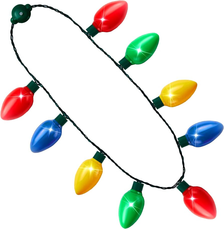 JOYIN 1 Pack Christmas LED Light Up Bulb Necklaces 9 Bulbs LED Necklaces Holiday Necklace Costume... | Amazon (US)