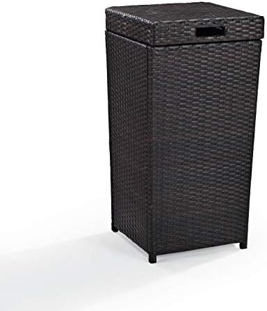 Large Brown Wicker Waste Basket with Lid Wastebasket Poolside Garbage Can Outdoor Trash Bin Sturd... | Amazon (US)