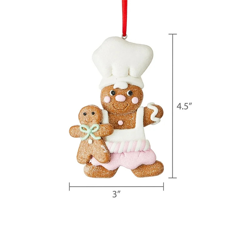 Pink and White Gingerbread Chef Christmas Ornament, 4.5", by Holiday Time | Walmart (US)