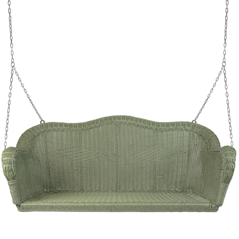 Northlight Hand Woven Resin Wicker Porch Swing with Chain - Green | Walmart (US)