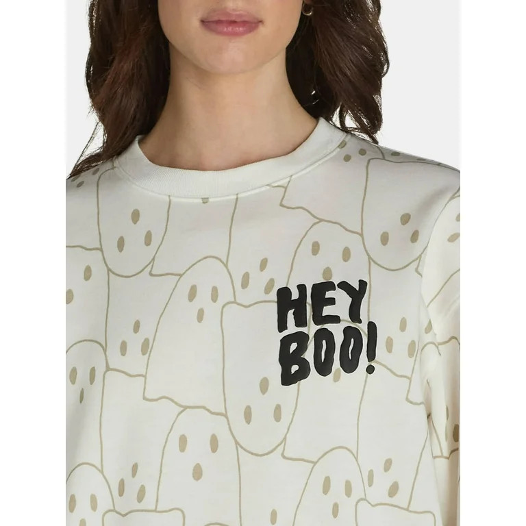 Halloween Women’s Hey Boo Graphic Sweatshirt, Sizes XXS-XXL | Walmart (US)