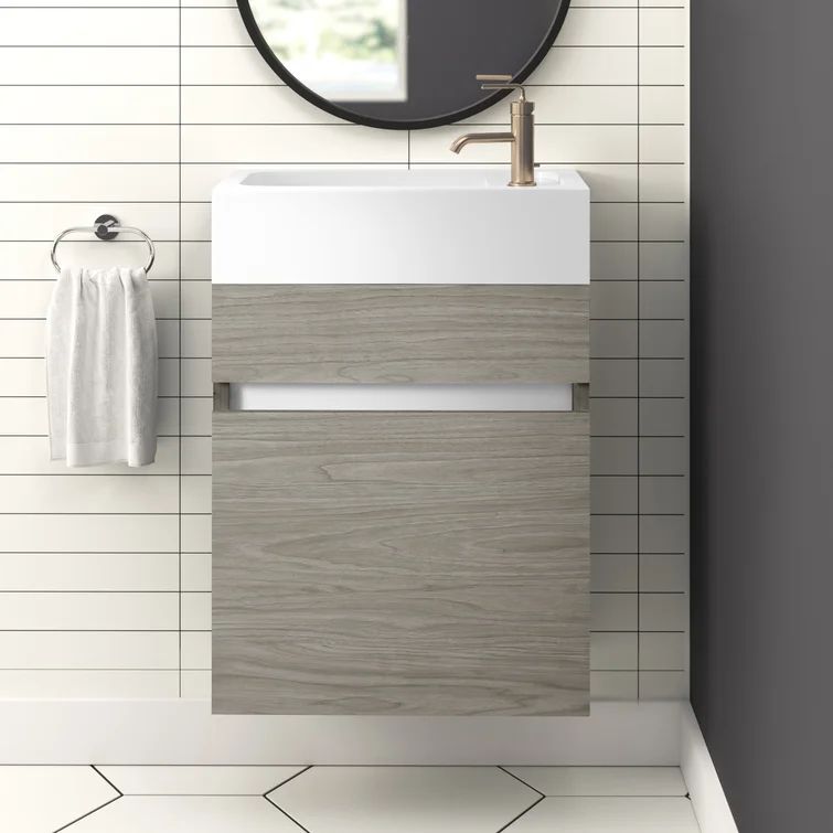 18" Wall-Mounted Single Bathroom Vanity Set | Wayfair North America