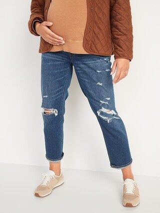 Maternity Full Panel Boyfriend Ripped Jeans | Old Navy (US)