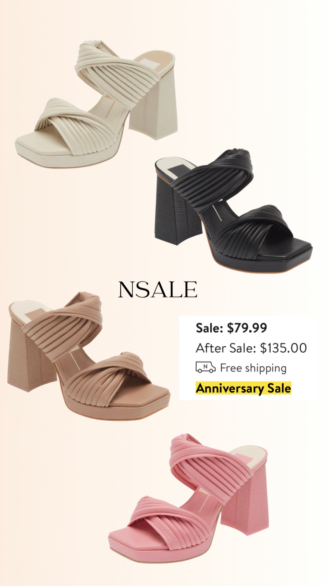 Dolce Vita overlap block heels $55 off as part of the Nordstrom sale😍👡 they’re so comfortable!

Chunky heel, black, nude, pink, cream / bone 

#LTKunder100 #LTKxNSale #LTKsalealert