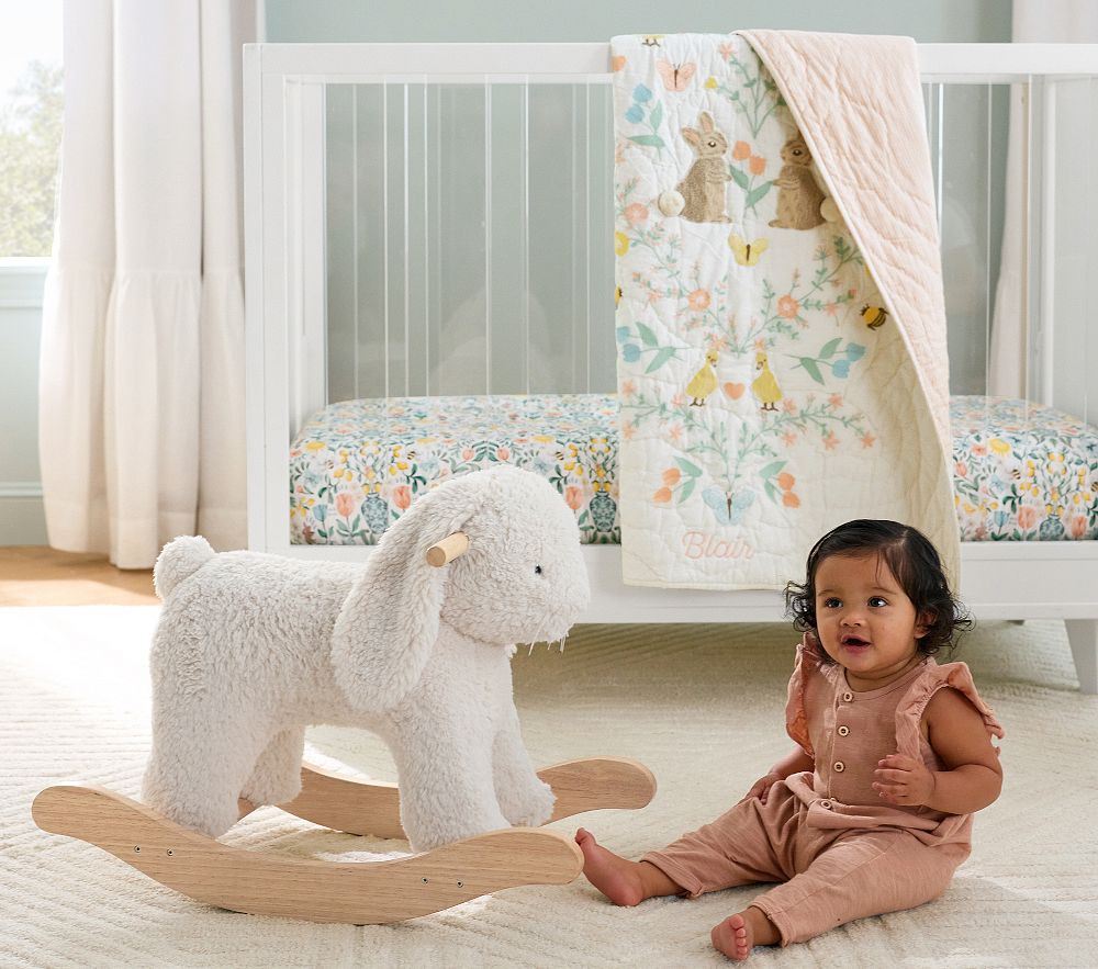 Sherpa Bunny Plush Nursery Rocker | Pottery Barn Kids