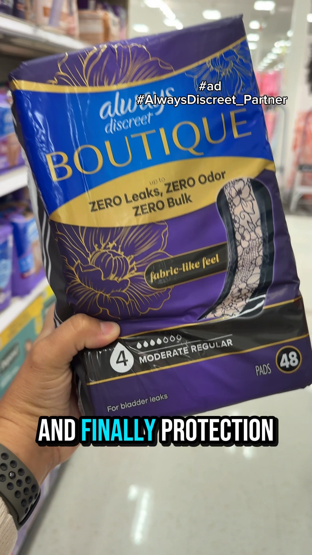 #Ad #AlwaysDiscreet_Partner
 There’s a new level of protection at Target 🙌
The Always Discreet Boutique Collection is designed to handle everything from light leaks to full bladder loss—without the bulk. We’re talking up to zero leaks, zero odor, zero bulk 🤍
With a RapidDry core that absorbs up to 5x the average leak + OdorLock technology that works instantly, you get real protection that still feels comfortable and barely there under clothes.
Now available at Target! 
#targetpartner @alwaysdiscreet @target @shop.ltk #liketkit