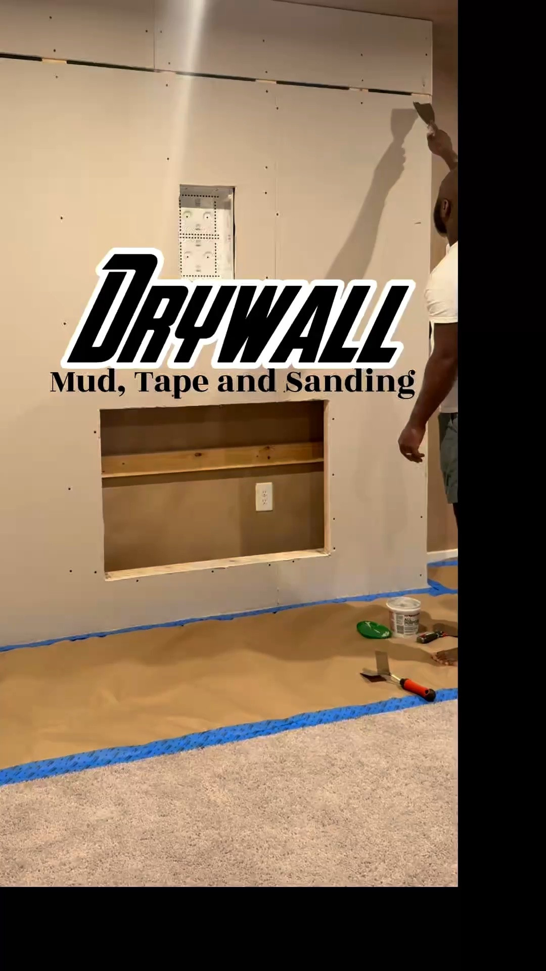 Drywall is complete, now we have to prime and paint next 😮‍💨 

#diy #drywall #diyproject #fireplace

#LTKvlog #LTKHome