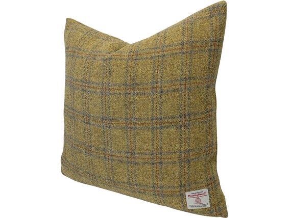 Harris Tweed Mustard With Overcheck 18 Cushion With Duck - Etsy Canada | Etsy (CAD)