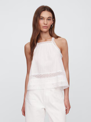 High Neck Lace Top | Gap Factory