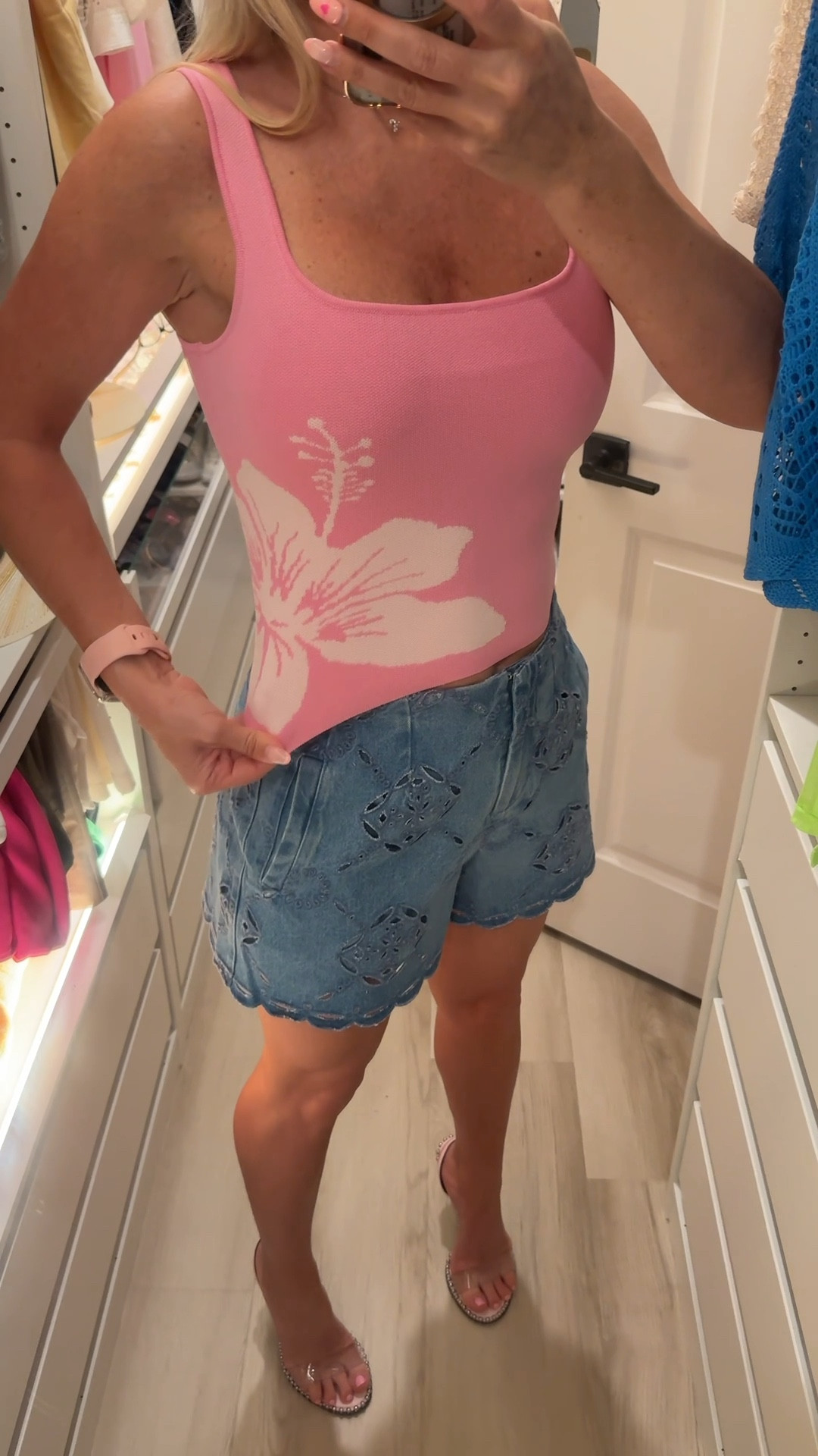 Cute and comfy summer outfit. Put together day outfit without effort! Love the length of both shorts and knit tank and the flower details on both 😍🥰
Can’t wait to wear this out! 😎

#LTKSaleAlert #LTKSeasonal #LTKU