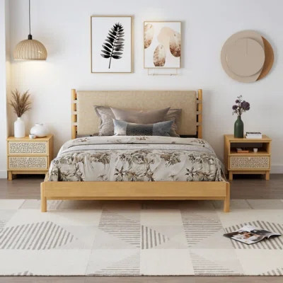 Mid Century Modern Bed Frame – Platform Bed with Headboard Included | Wayfair North America