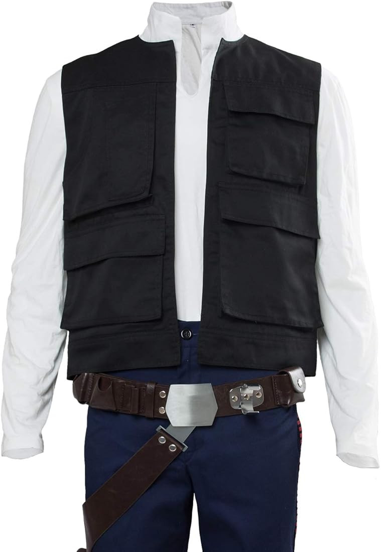 Cosplaysky Men's Halloween Vest for Han Solo Costume Belt Compatible Droid Caller Canister | Amazon (US)
