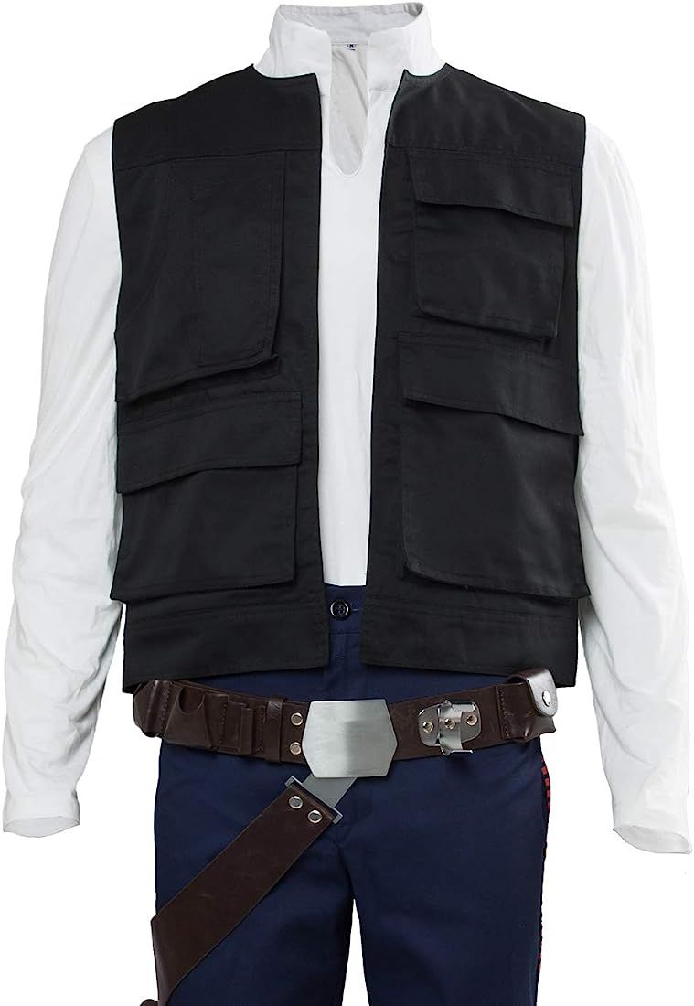 Cosplaysky Men's Halloween Vest for Han Solo Costume Belt Compatible Droid Caller Canister | Amazon (US)