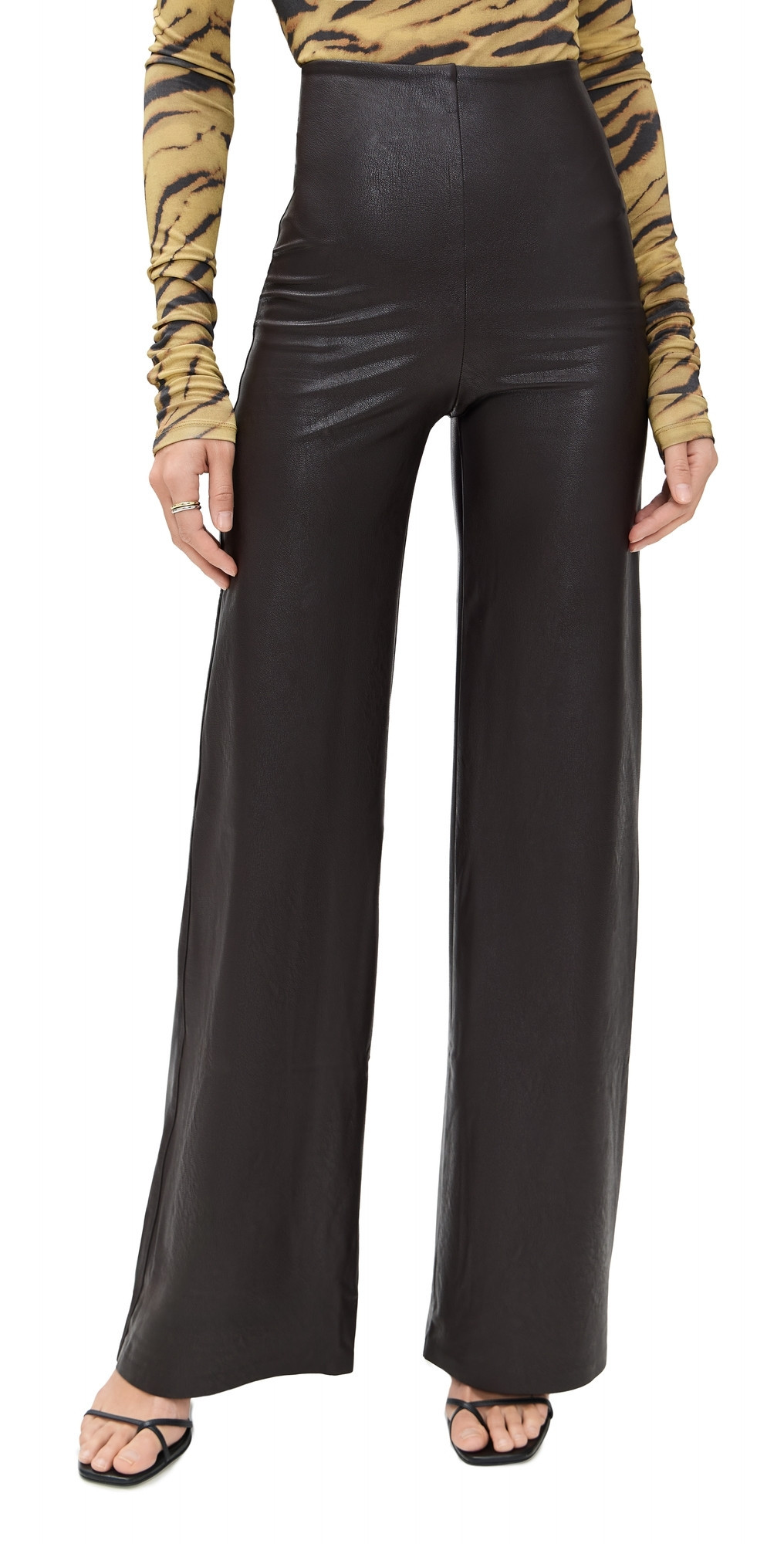 Commando Faux Leather Wide Leg Pants Espresso M | Shopbop