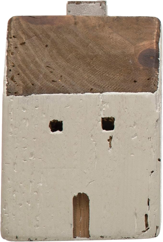 Creative Co-Op 4" Square x 6" H Reclaimed Wood House, Natural & White (Each One Will Vary) Figure... | Amazon (US)
