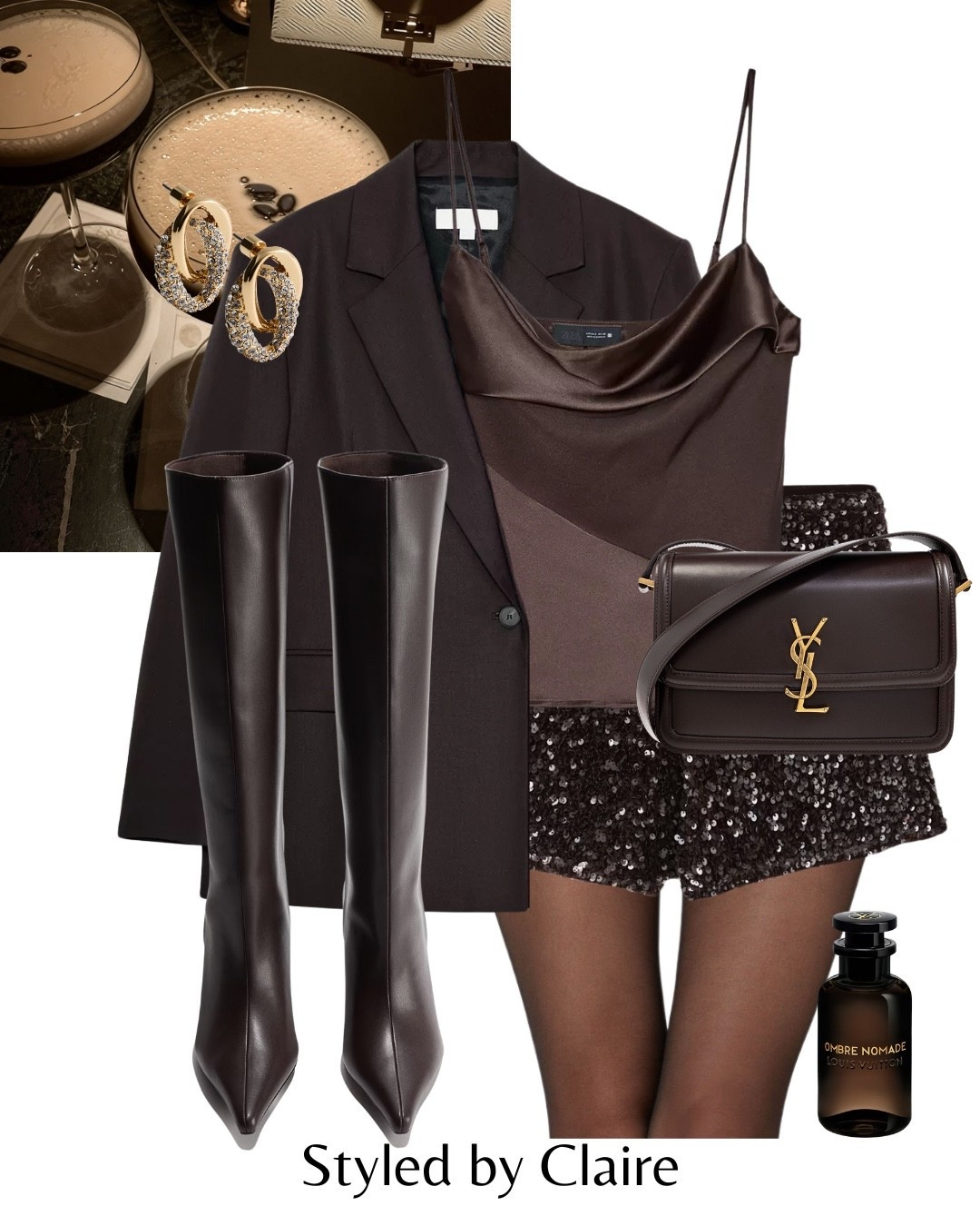 SEQUIN SHORTS🪩
Tags: mango mini navy velvet embellished sparkly sparkle partywear party festive Zara satin camisole top brown H&M knee high boots chocolate ysl bag oversized double breasted blazer Christmas night out fashion special occasion outfit chic women’s style 

#LTKpartywear #LTKfestive #LTKstyletip