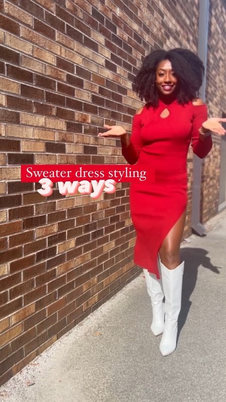 1 sweater dress, 3 ways 💃🏾✨

sweater dress, Amazon fashion deals, fall style, fall outfit ideas, holiday look, thanksgiving outfit idea, tjmaxx dress find, winter family photos, winter wedding, fall wedding, burgundy dress, holiday dress, 

#LTKHoliday #LTKSeasonal #LTKunder50