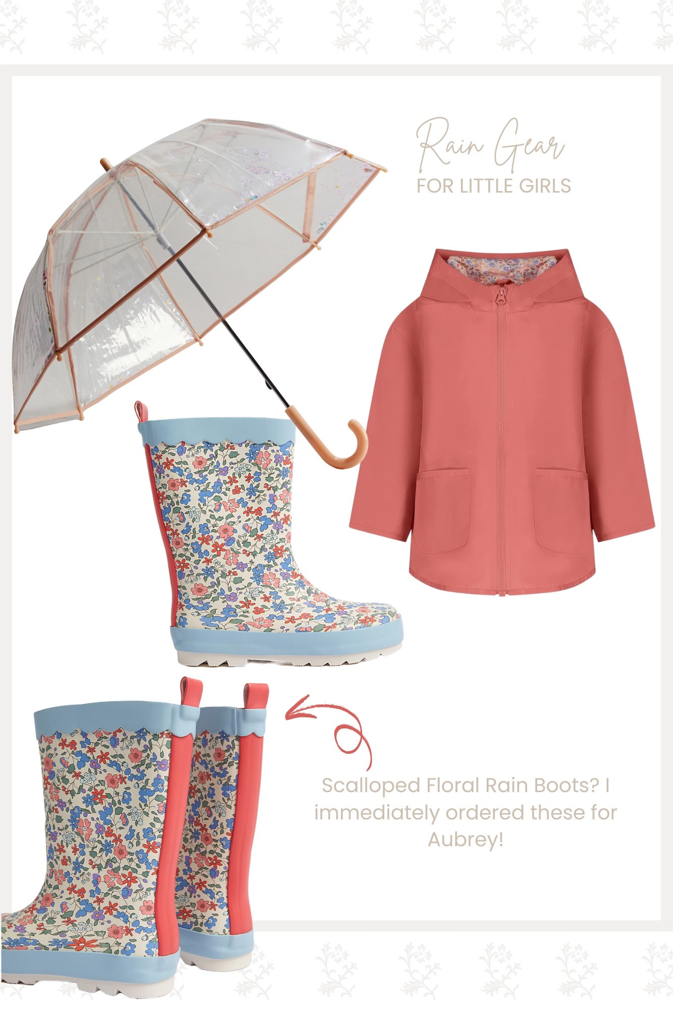 Rain Gear for Little Girls because I found these scallop rain boots and got them for Aubrey! 

#LTKFindsUnder50 #LTKSeasonal #LTKKids