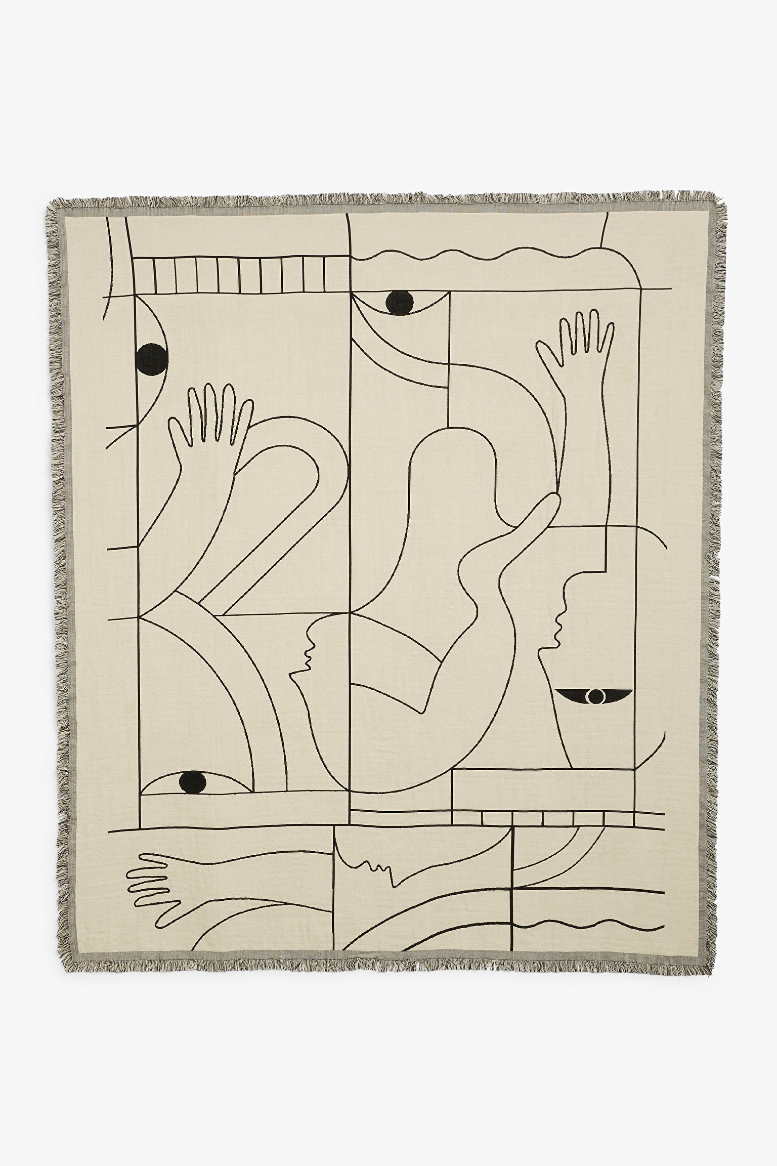 Off-white patterned double-faced blanket
                  			
				£50 | Monki