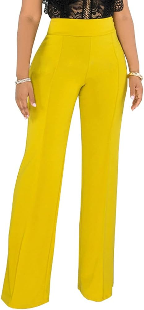 Hoefirm Work Pants for Women Business Casual Stretch Tall Straight Leg Slacks High Waisted Yoga D... | Amazon (US)